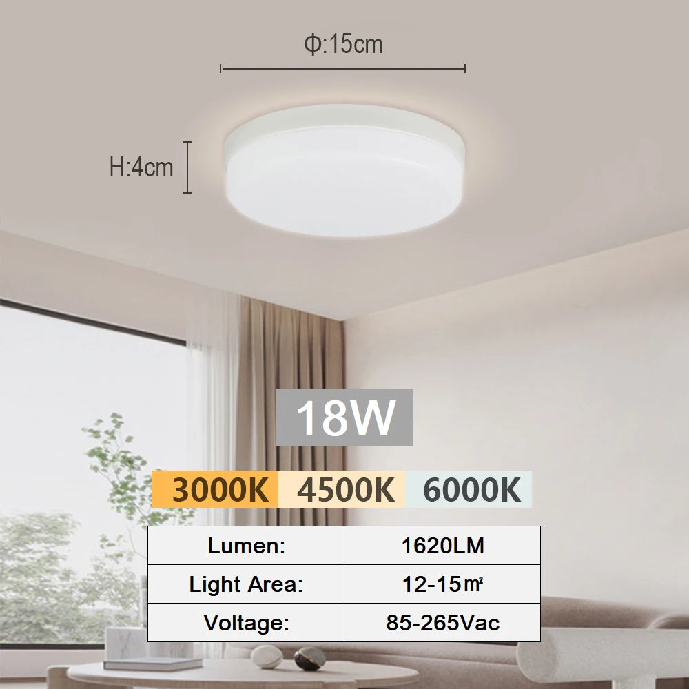 Modern Ultra-Thin LED Ceiling Light – 18W–48W