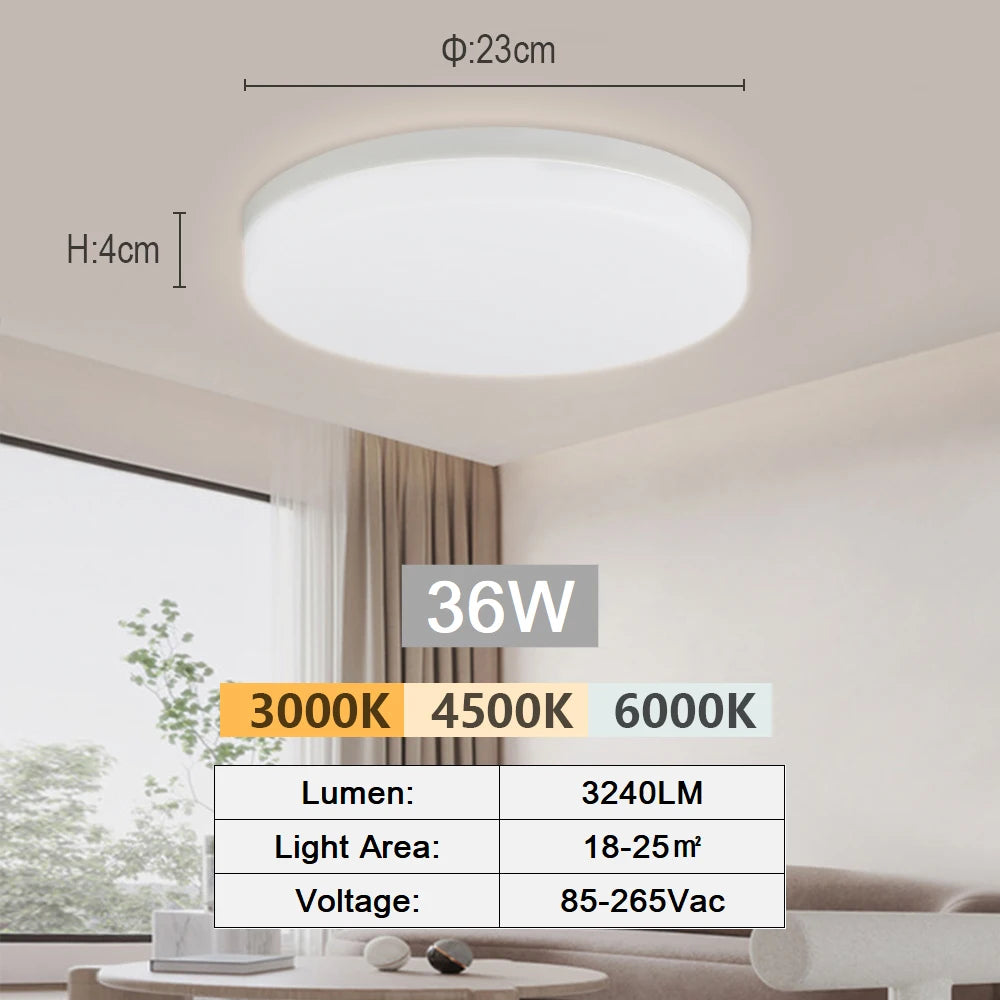 Modern Ultra-Thin LED Ceiling Light – 18W–48W