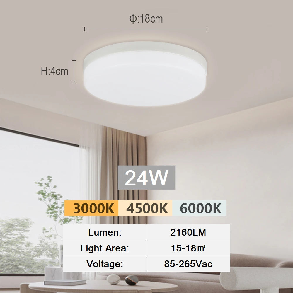 Modern Ultra-Thin LED Ceiling Light – 18W–48W