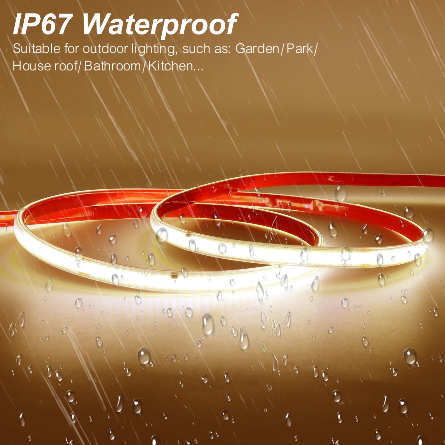 220V COB LED Strip Light IP67 Waterproof – 1m to 100m