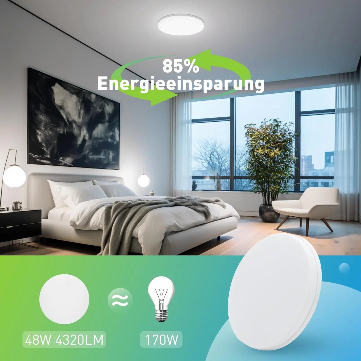 Modern Round LED Ceiling Light – 18W–48W