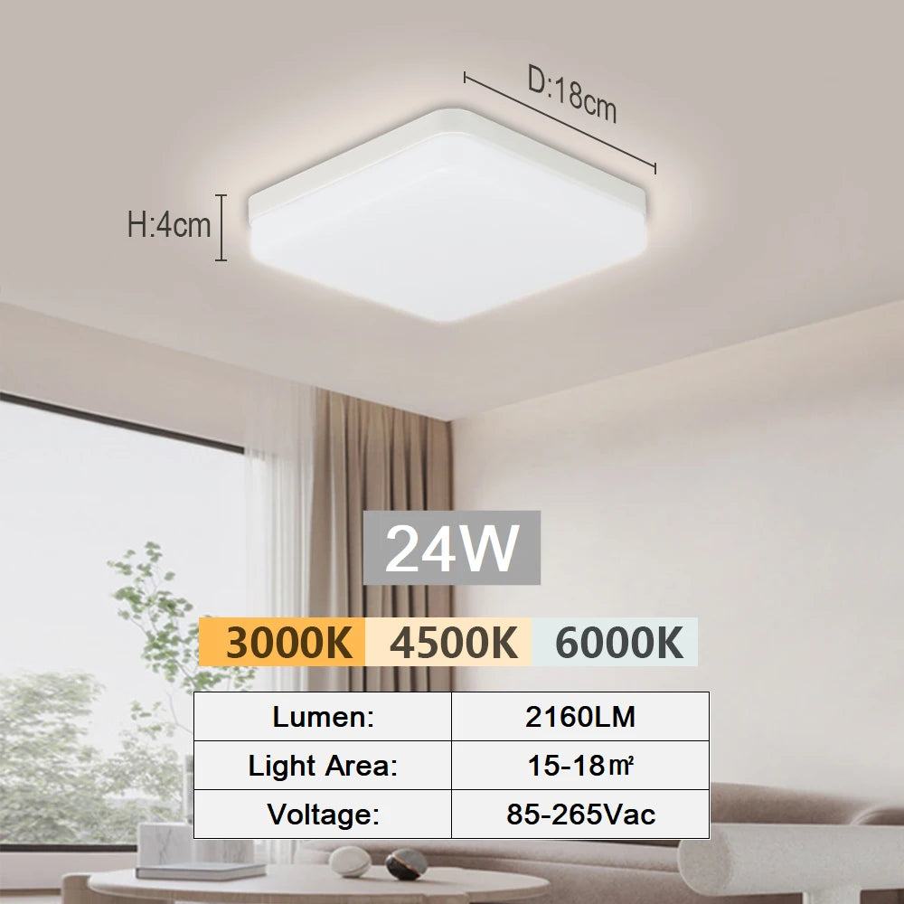 Modern Ultra-Thin LED Ceiling Light – 18W–48W