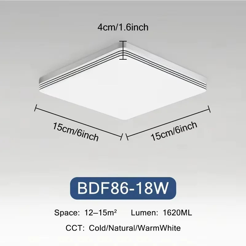 Modern Ultra-Thin LED Ceiling Light – 18W–48W