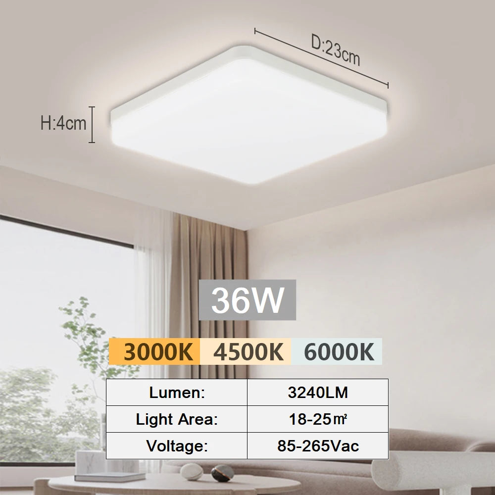 Modern Ultra-Thin LED Ceiling Light – 18W–48W