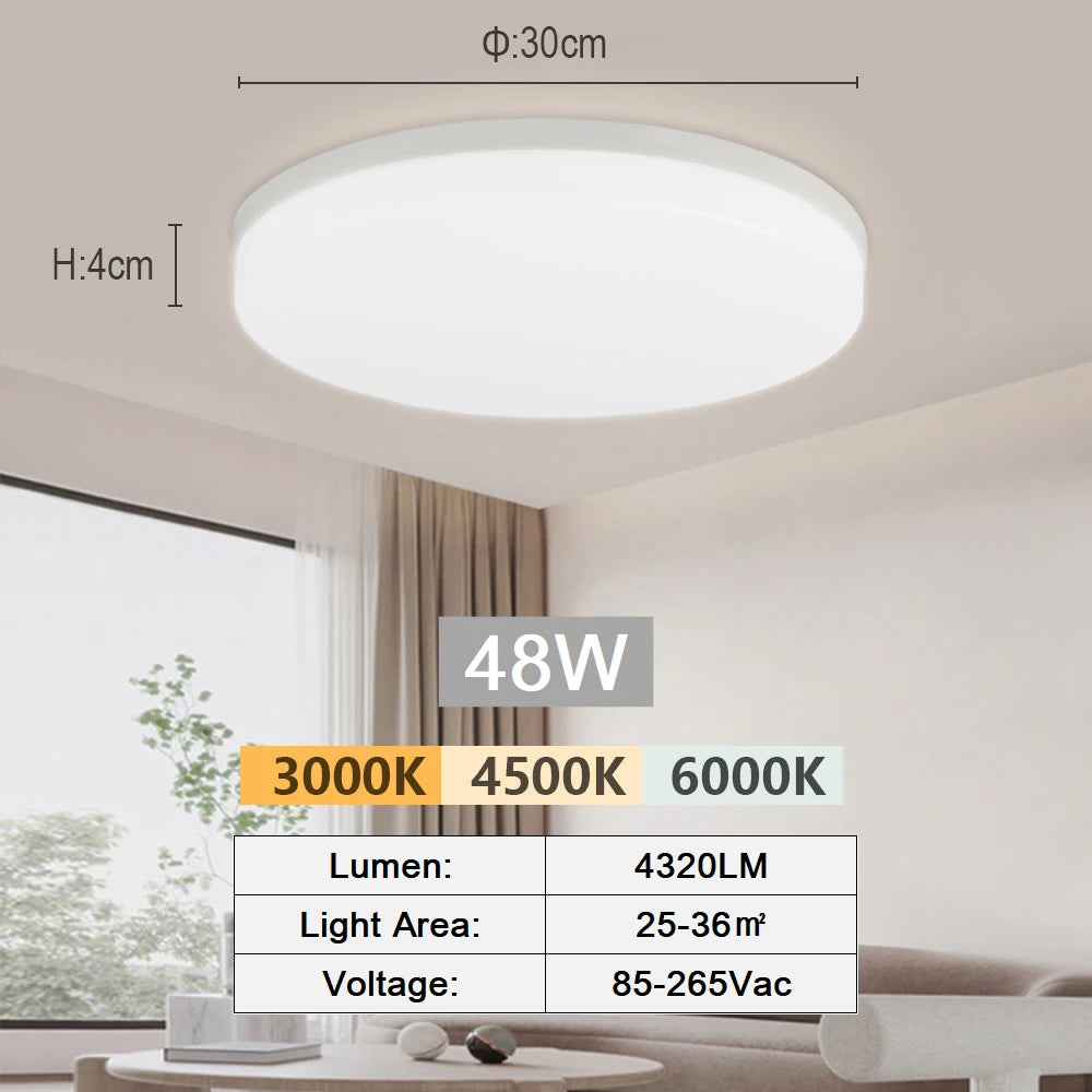 Modern Ultra-Thin LED Ceiling Light – 18W–48W