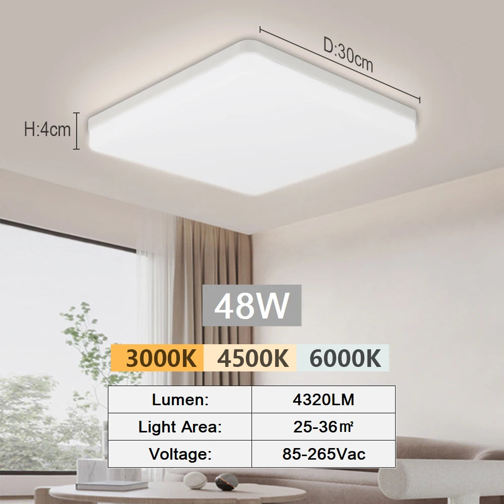 Modern Ultra-Thin LED Ceiling Light – 18W–48W
