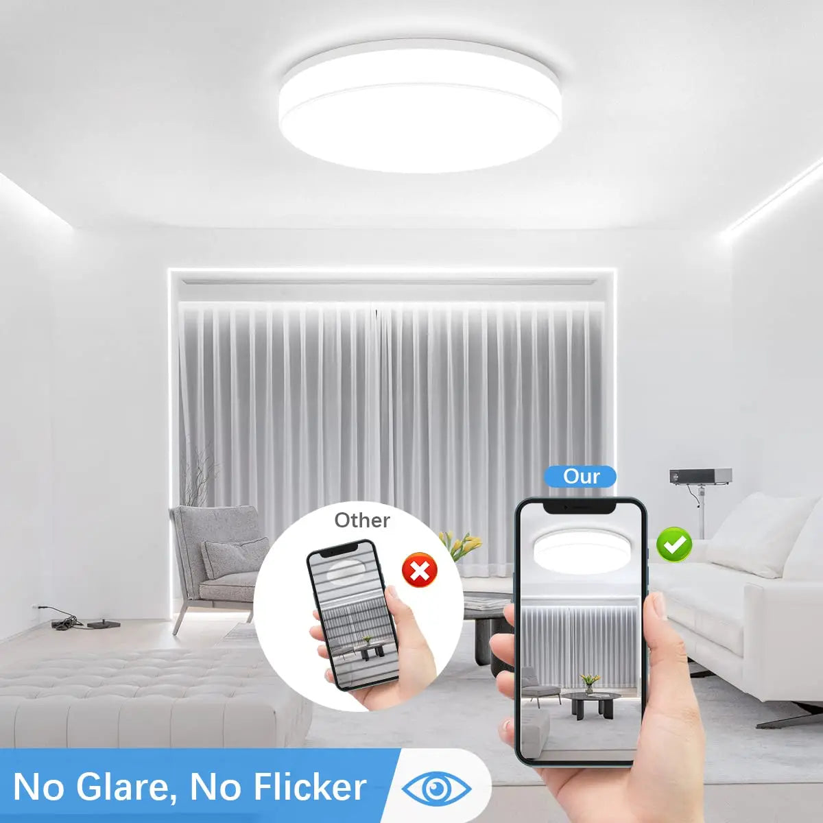 Modern Round LED Ceiling Light – 18W–48W